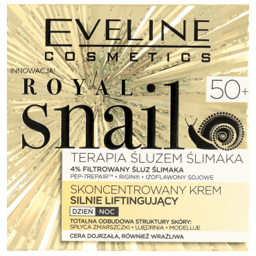 Eveline Cosmetics -  Eveline Royal Snail 50+ Terapia śluzem ślimaka Skoncentrowany krem silnie liftingujący dzień/noc